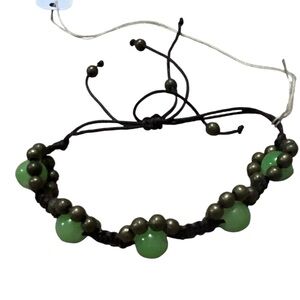 Green Beaded Adjustable Bracelet